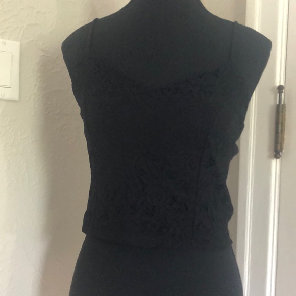 Ladies Eclipse Black Lace Crop Top - Size Small - Picture 1 of 6